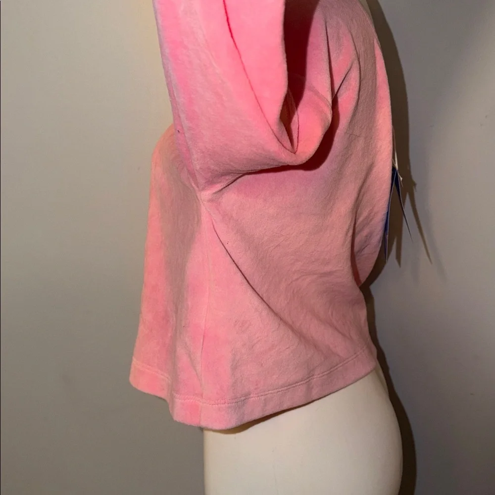 adidas Ladies Relaxed Risqué velour off the shoulder sweatshirt-Vibrant pink - Picture 10 of 14
